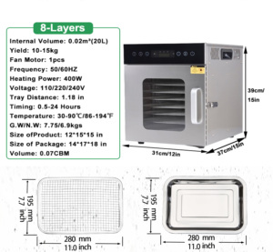 8 tray food dehydrator